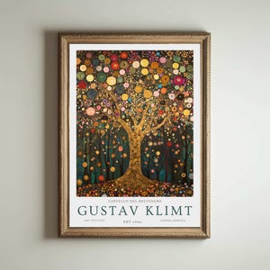 Gustav Klimt Druck, Klimt Museum Poster, Gustav Klimt Poster, Klimt Ausstellungsplakat, Gustav Klimt Malerei, Blumengarten, Blumenkunstwerk