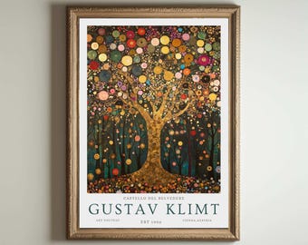 Gustav Klimt Print, Klimt Museum Poster, Gustav Klimt Poster, Klimt Exhibition Poster, Gustav Klimt Painting, Flower Garden, Floral Artwork