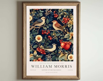Affiche William Morris Strawberry Thief, impression Kew Gardens, impression Londres, affiche William Morris, art mural vintage, art floral, affiche vintage
