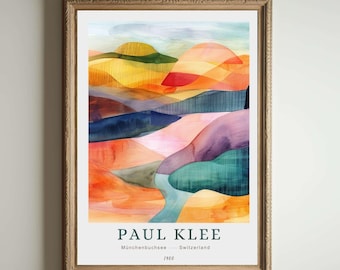 Estampe de Paul Klee, art moderne abstrait, affiche Bauhaus, art mural géométrique coloré, peinture expressionniste, décoration moderne du milieu du siècle