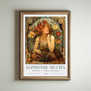 Alphonse Mucha | Alphonse Mucha Poster | Jugendstil Glasmalerei | Giclée Matte Art Poster Druck | Jugendstil Print | Plakat im Jugendstil