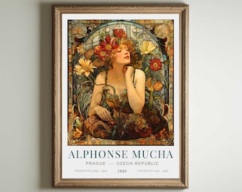 Alphonse Mucha | Alphonse Mucha Print | Art Nouveau Stained Glass | Giclée Matte Art Poster Print | Art Nouveau Print | Art Noveau Poster