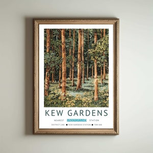 Kew Gardens Print, William Morris Print, London Print, William Morris Poster, Vintage Wall Art, Floral Art, Vintage Poster