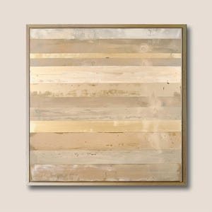 Minimalistisches abstraktes Grid Poster - Neutraler Pastel Line Art Print, quadratisches Wanddekor, ruhige moderne Geometrie, inspiriert von Agnes Martin