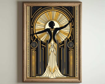 1920s Art Deco Poster, Art Deco Print, Art Deco Wall Art, Art Deco Style, Maximalist Art Noveau Decor, Funny Bathroom Deocr