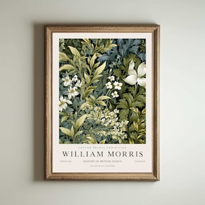 Impresión de William Morris, impresión de los jardines de Kew, impresión de Londres, póster de William Morris, arte mural vintage, arte floral, póster vintage