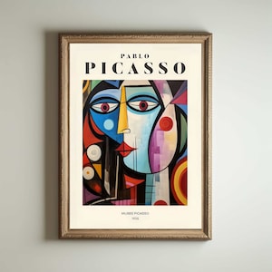 Picasso Art Poster, Picasso Wall Art, Picasso Exhibition Print, Neutral Beige Vintage Minimalist Gift Idea, Famous Artist Print Decor