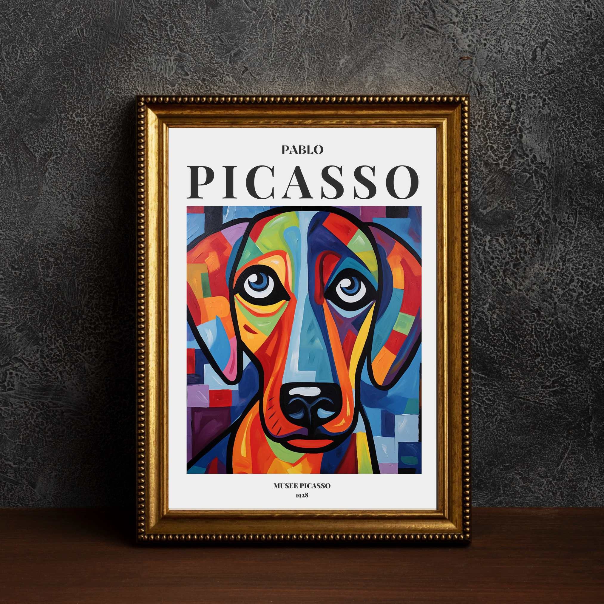 Picasso Dog, Picasso Wall Art, Picasso Exhibition Print, Neutral