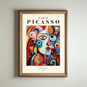 Picasso Art Poster, Picasso Wall Art, Picasso Exhibition Print, Neutral Beige Vintage Minimalist Gift Idea, Famous Artist Print Decor
