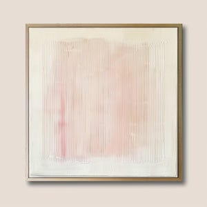 Minimalistisches abstraktes Grid Poster - Neutraler Pastel Line Art Print, quadratisches Wanddekor, ruhige moderne Geometrie, inspiriert von Agnes Martin