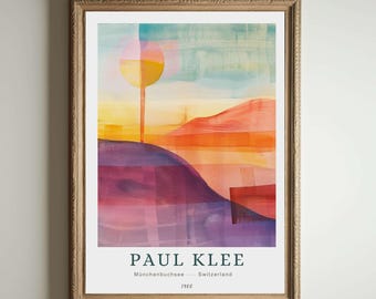 Estampe de Paul Klee, art moderne abstrait, affiche Bauhaus, art mural géométrique coloré, peinture expressionniste, décoration moderne du milieu du siècle