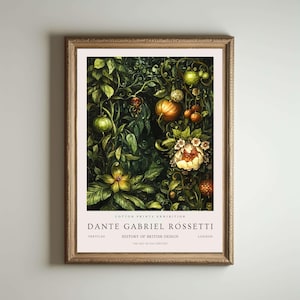 Dante Gabriel Rossetti, impresión de Dante Gabriel Rossetti, póster de Kew Gardens London, arte mural vintage, arte floral prerrafaelita
