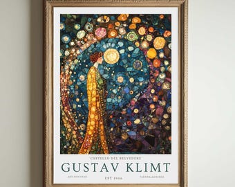 Gustav Klimt Print, Klimt Museum Poster, Gustav Klimt Poster, Klimt Exhibition Poster, Gustav Klimt Painting, Cavern of Gems, Floral Artwork