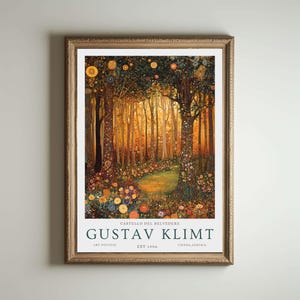 Gustav Klimt Druck, Klimt Museum Poster, Gustav Klimt Poster, Klimt Ausstellungsplakat, Gustav Klimt Malerei, Blumengarten, Blumenkunstwerk