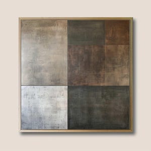 Minimalistisches abstraktes Grid Poster - Neutraler Pastel Line Art Print, quadratisches Wanddekor, ruhige moderne Geometrie, inspiriert von Agnes Martin