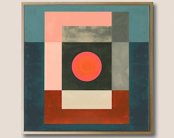 ヨゼフ・アルバース、幾何学的な正方形のカラーポスター、バウハウスの抽象的な壁アートプリント、モダンでミニマルな装飾、色彩理論スタイル