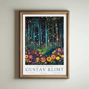 Gustav Klimt Druck, Klimt Museum Poster, Gustav Klimt Poster, Klimt Ausstellungsplakat, Gustav Klimt Malerei, Blumengarten, Blumenkunstwerk