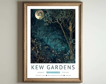 Kew Gardens Print, William Morris Print, London Print, William Morris Poster, Vintage Wall Art, Floral Art, Vintage Poster