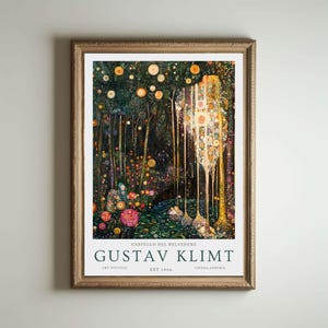 Gustav Klimt Druck, Klimt Museum Poster, Gustav Klimt Poster, Klimt Ausstellungsplakat, Gustav Klimt Malerei, Blumengarten, Blumenkunstwerk