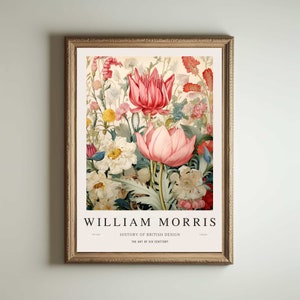 Impresión de William Morris, impresión de los jardines de Kew, impresión de Londres, póster de William Morris, arte mural vintage, arte floral, póster vintage