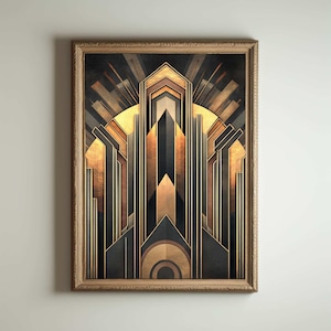 Póster Art Déco de los años 20, Impresión Art Déco, Arte Mural Art Déco, Estilo Art Déco, Decoración Art Nouveau Maximalista, Decoración Divertida para Baños