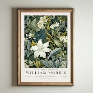 Impresión de William Morris, impresión de los jardines de Kew, impresión de Londres, póster de William Morris, arte mural vintage, arte floral, póster vintage