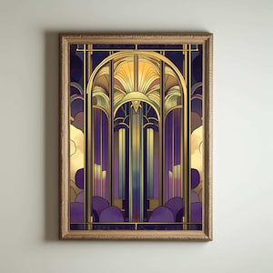 Póster Art Déco de los años 20, impresión Art Déco, arte de pared Art Déco, estilo Art Déco, decoración Art Nouveau maximalista, decoración divertida para el baño