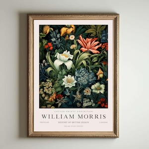 Impresión de William Morris, impresión de los jardines de Kew, impresión de Londres, póster de William Morris, arte mural vintage, arte floral, póster vintage