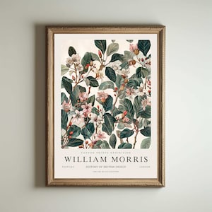 Impresión de William Morris, impresión de los jardines de Kew, impresión de Londres, póster de William Morris, arte mural vintage, arte floral, póster vintage