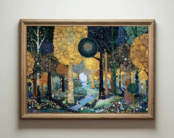 Gustav Klimt Print, Klimt Museum Poster, Gustav Klimt Poster, Klimt Exhibition Poster, Gustav Klimt Painting, Flower Garden, Floral Artwork