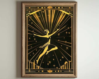 1920s Art Deco Poster, Art Deco Print, Art Deco Wall Art, Art Deco Style, Maximalist Art Noveau Decor, Funny Bathroom Deocr