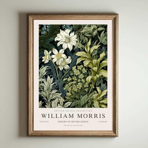 Impresión de William Morris, impresión de los jardines de Kew, impresión de Londres, póster de William Morris, arte mural vintage, arte floral, póster vintage