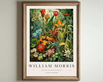 William Morris Print, Kew Gardens Print, London Print, William Morris Poster, Vintage Wall Art, Floral Art, Vintage Poster