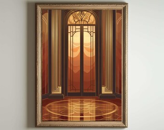 1920s Art Deco Poster, Art Deco Print, Art Deco Wall Art, Art Deco Style, Maximalist Art Noveau Decor, Funny Bathroom Deocr