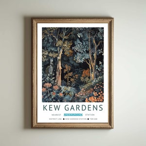 Kew Gardens Print, William Morris Print,  London Print, William Morris Poster, Vintage Wall Art, Floral Art, Vintage Poster