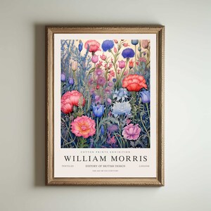 Impresión de William Morris, impresión de los jardines de Kew, impresión de Londres, póster de William Morris, arte mural vintage, arte floral, póster vintage