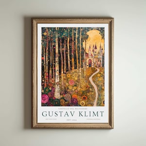 Gustav Klimt Druck, Klimt Museum Poster, Gustav Klimt Poster, Klimt Ausstellungsplakat, Gustav Klimt Malerei, Blumengarten, Blumenkunstwerk