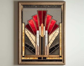 1920s Art Deco Poster, Art Deco Print, Art Deco Wall Art, Art Deco Style, Maximalist Art Noveau Decor, Funny Bathroom Deocr