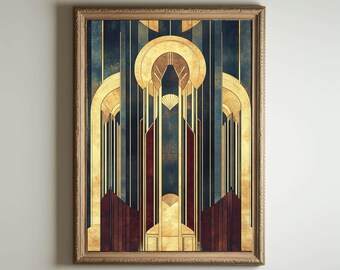 1920s Art Deco Poster, Art Deco Print, Art Deco Wall Art, Art Deco Style, Maximalist Art Noveau Decor, Funny Bathroom Deocr
