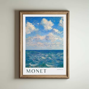 Impresión de Monet, póster de Claude Monet, pintura de Claude Monet, Claude Monet, decoración impresionista, arte mural moderno, decoración vintage para el hogar