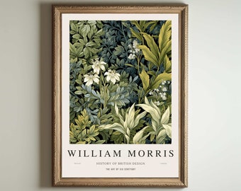 William Morris Print, Kew Gardens Print, London Print, William Morris Poster, Vintage Wall Art, Floral Art, Vintage Poster