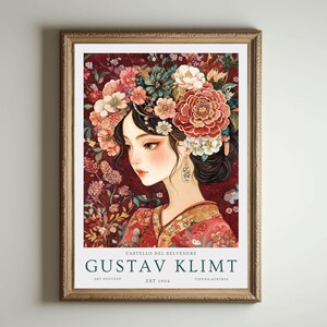 Gustav Klimt Druck, Klimt Museum Poster, Gustav Klimt Poster, Klimt Ausstellungsplakat, Gustav Klimt Malerei, Blumengarten, Blumenkunstwerk