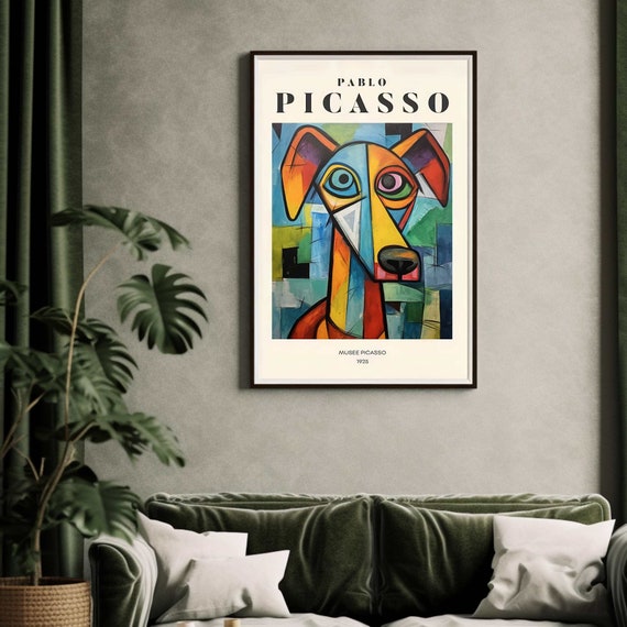 Picasso Dog, Picasso Wall Art, Picasso Exhibition Print, Neutral