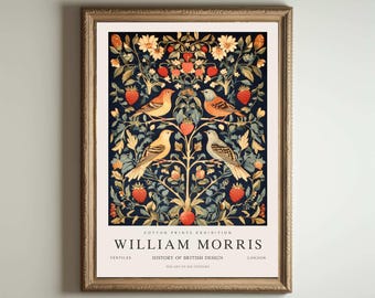Affiche William Morris Strawberry Thief, impression Kew Gardens, impression Londres, affiche William Morris, art mural vintage, art floral, affiche vintage