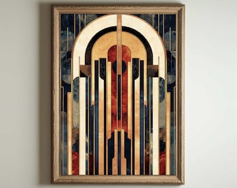1920s Art Deco Poster, Art Deco Print, Art Deco Wall Art, Art Deco Style, Maximalist Art Noveau Decor, Funny Bathroom Deocr
