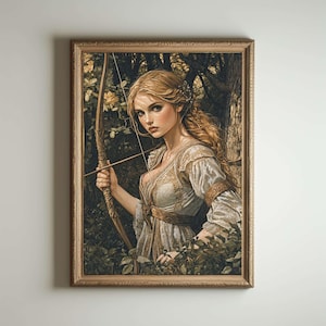 Jugendstil Druck, Art Noveau, Artemis Poster, Griechische Göttin der Jagd, Jugendstil Druck, Göttlich-Weibliche Kunst,Griechische Mythologie