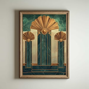 1920er Jahre Art Deco Poster, Art Deco Druck, Art Deco Wandkunst, Art Deco Stil, Maximalist Jugendstil Dekor, lustiges Badezimmer Dekor