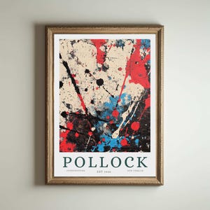Impresión de Jackson Pollock, póster de Pollock, regalo de inauguración de la casa, pintura abstracta, impresión de arte abstracto, decoración del hogar expresionista, Jackson Pollock
