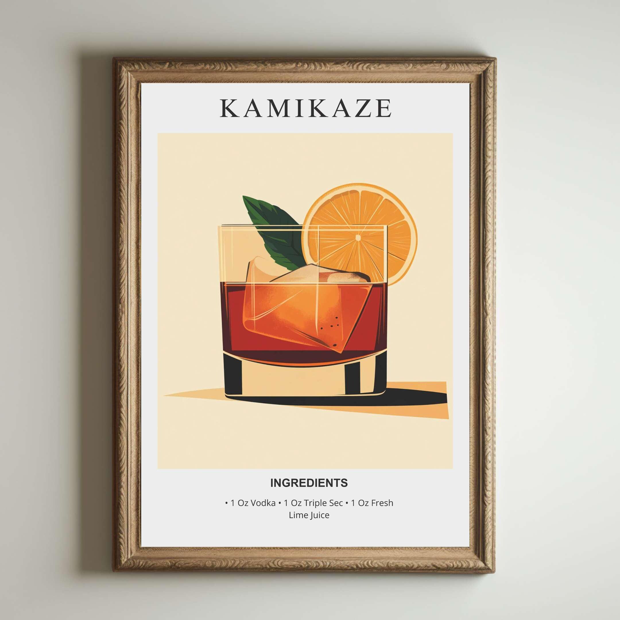 Kamikaze Art Print | Bar Cart Decor | Cocktail Poster | Signature