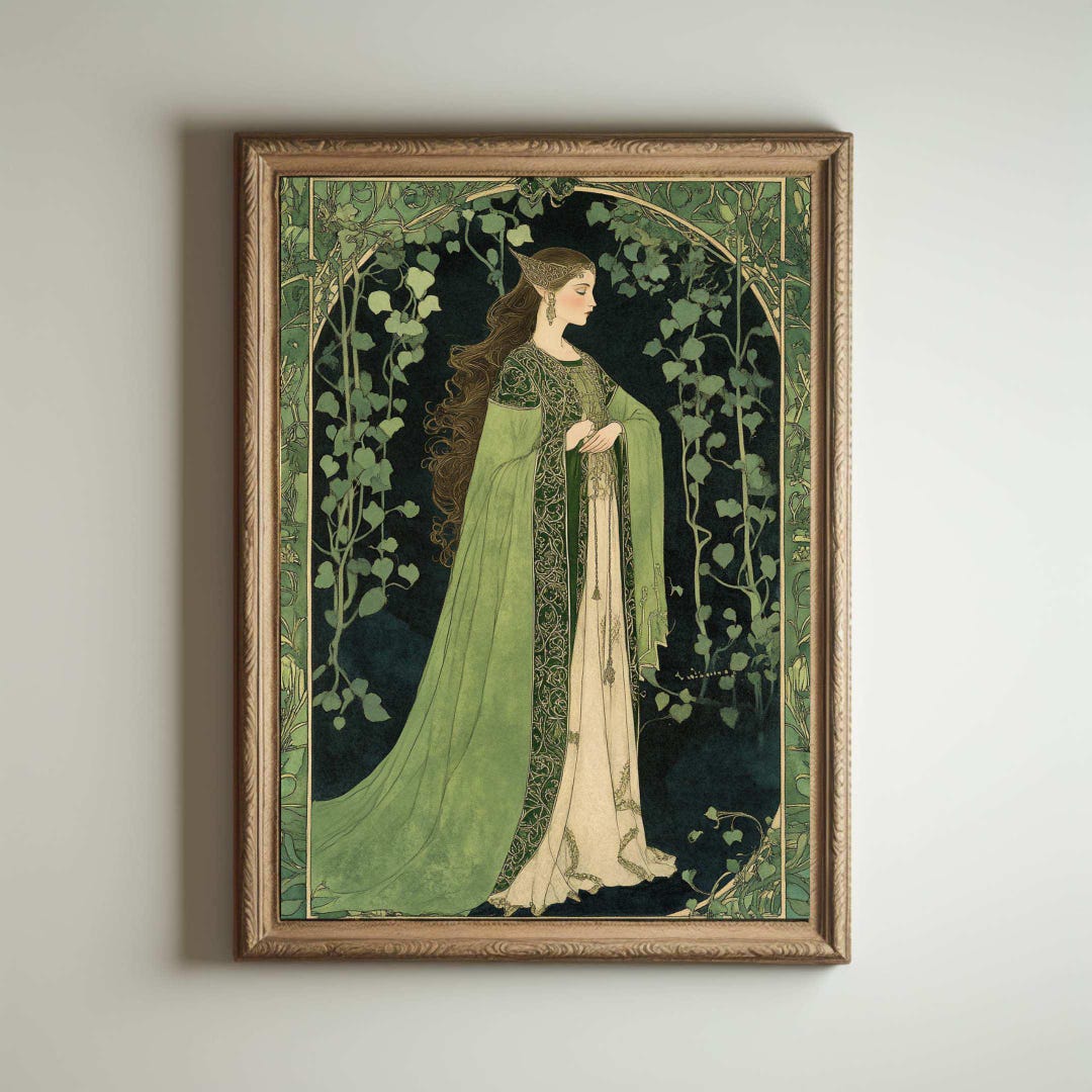 Art Nouveau Print, Art Noveau Poster, Greek Goddess, Art Nouveau Print ...